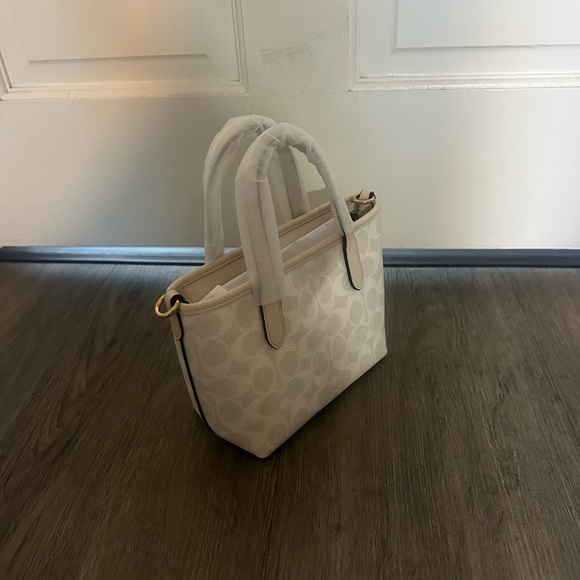 Coach Cream Mini Tote Bag - Picture 2 of 3